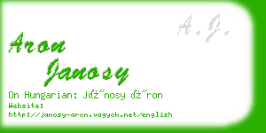 aron janosy business card